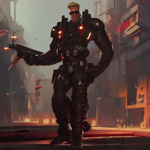 Image similar to duke nukem salute psa video, artstation, greg rutkowski