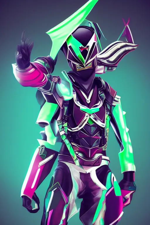 Image similar to random kamen rider. final fantasy style art, zelda style art, gta vice city style art, pop art, aesthetic art, stylish, elegant, dynamic lighting, artstation trending, concept art, octane, smooth, 1 6 k, beautiful, highly details, sharp focus, intricate, dall e 2 rendered