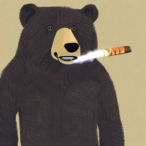 Prompt: A bear in a suit smoking a cigar while drifting in a Lamborghini, digital art