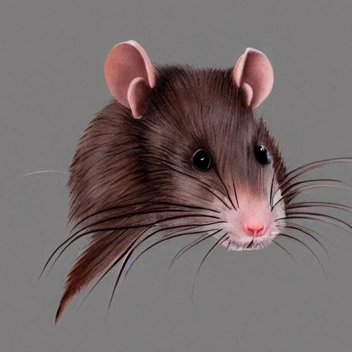 Image similar to a rat with long hair.
