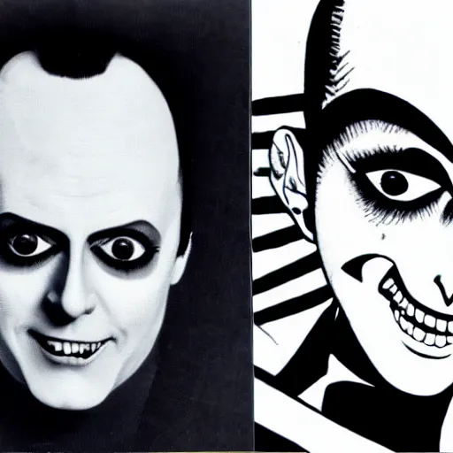 Prompt: a professional product photo ad of klaus nomi with a technical reed rollerball pen exacto knife by junji ito, ethereal eel