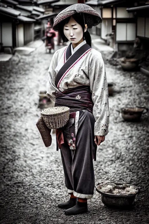 Prompt: japanesse farmer, cinematic view, bokeh, extreme detailed, vogue photo style, proportional, dynamic composition, details, intricate, comfort posse, smooth, sharp focus, body features, ultra realistic, award winning photo, captured by nikon d 8 5 0, 4 5. 7 mp lens, 4 k, full body.