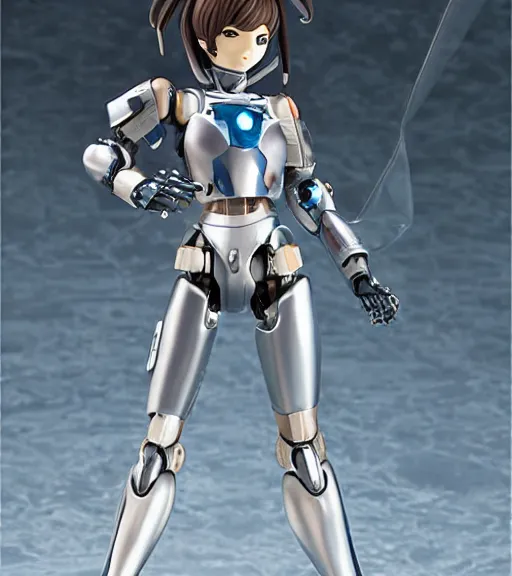 Image similar to Girl in mecha cyber Armor, portrait of the action figure of a girl, with bare legs，in the style of Kotobukiya CO.,LTD.，anime figure