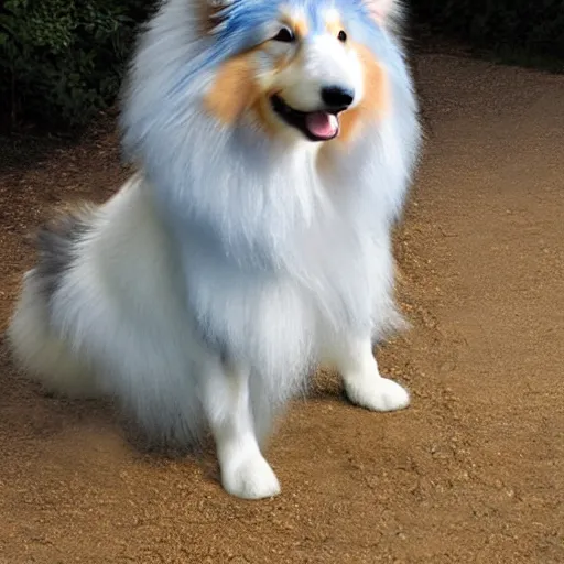 Prompt: photo of a blue Rough Collie realistic