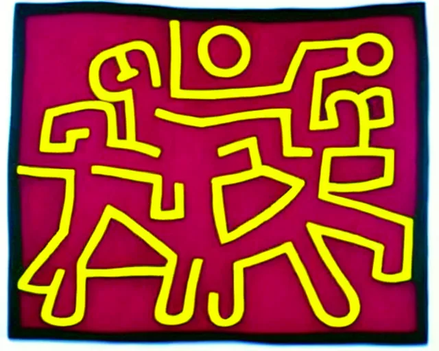 Image similar to artwork by keith haring