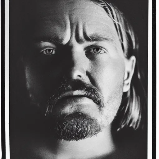 Prompt: black and white photograph the marvel thor portrait dramatic lighting by Walker Evans