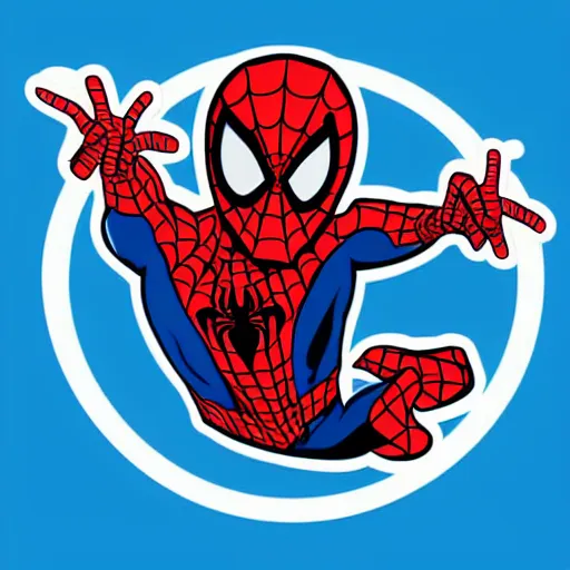 Image similar to a Avengers-Spiderman, svg sticker, vector art, wearing headphones, jamming to music