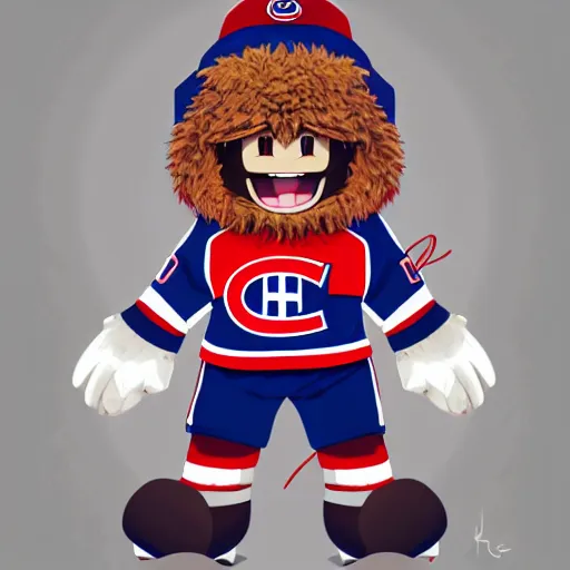 Image similar to anime Portrait of Youppi the Habs Montreal Canadiens Mascot as a very cute powerful and friendly pokemon, highly detailed anime, smooth, sharp focus, dynamic lighting, intricate, trending on ArtStation, illustration pokemon, art by WLOP