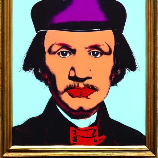 Image similar to nikolai gogol by andy warhol