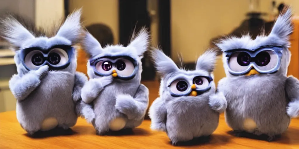 Prompt: gray - scott reaction diffusion of furbies