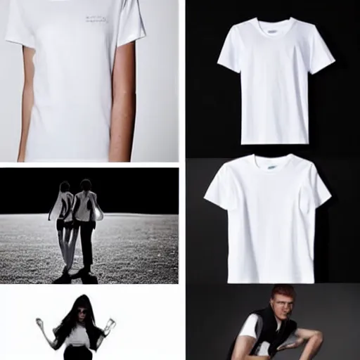 Prompt: photo catalogue the most expensive white t shirt in the world