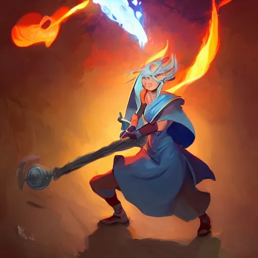 Image similar to the female blue mage casting a fire ball, fantasy art heartstone video game icon, 2 d game art gta cover, official fanart behance hd artstation by jesper ejsing, by rhads, makoto shinkai and lois van baarle, ilya kuvshinov, rossdraws