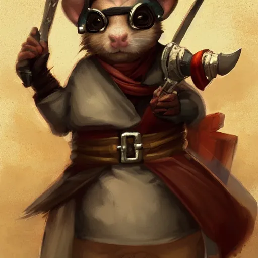 Image similar to cute little anthropomorphic Guinea Pig Ninja , tiny, small, short, Detailed Ninja outfit, cute and adorable, pretty, beautiful, DnD character art portrait, matte fantasy painting, DeviantArt Artstation, by Jason Felix by Steve Argyle by Tyler Jacobson by Peter Mohrbacher, cinematic lighting