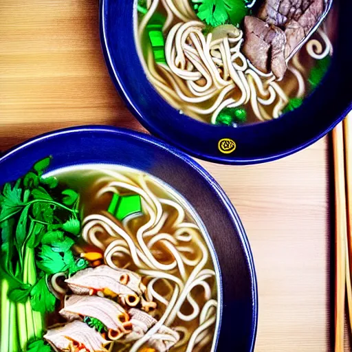 Prompt: realistic photo of delicious pho, ramen, highly detailed, by marc haydon, kailee mandel, masterpiece, award winning, food photography