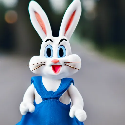 Image similar to a professional photo of bugs bunny, f / 1. 4, 9 0 mm, anatomically correct