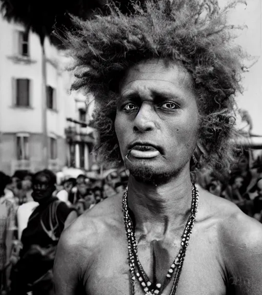 Image similar to Award winning reportage photo of Monegasque Natives with incredible hair and hyper-detailed eyes wearing traditional garb by Garry Winogrand, 85mm ND 5, perfect lighting, gelatin silver process