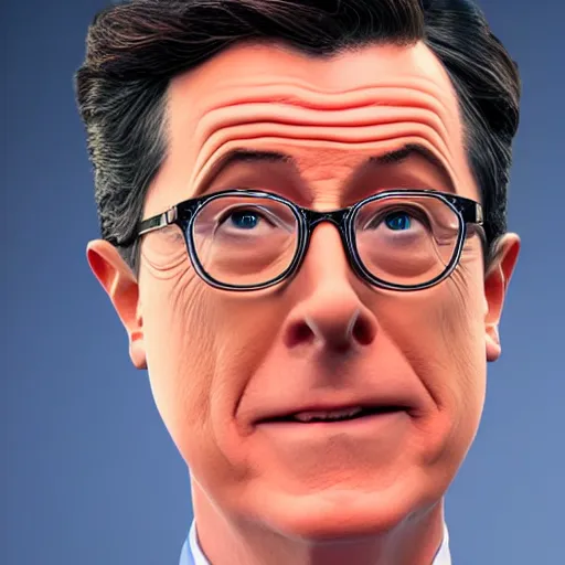 Image similar to stephen colbert face inside a clear beer bottle, 8 k, ultra realistic details