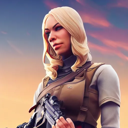 Prompt: blonde female : : as polished sniper cosplay : : weta disney pixar movie still photo : : hi - fructose, sci fi decadent highly - detailed digital painting, golden ratio, octane render, artstation, smooth, sharp focus, fortnite, artgerm, mucha, loish, wlop : :