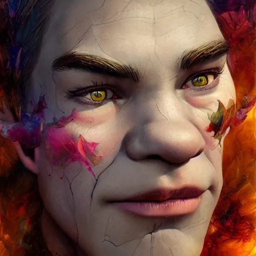 Image similar to shrek as an angel, hyperrealistic portrait, by karol bak and agnes cecile and artgerm, fantasy art, photo realistic, dynamic lighting, artstation, poster, volumetric lighting, very detailed face, 8 k, award winning