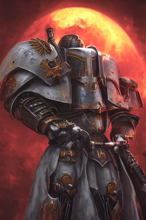 Image similar to armor portrait heros warhammer 4 0 k horus heresy fanart - the primarchs emperor by johannes helgeson animated with vfx concept artist & illustrator global illumination ray tracing hdr fanart arstation zbrush central hardmesh 8 k octane renderer comics stylized