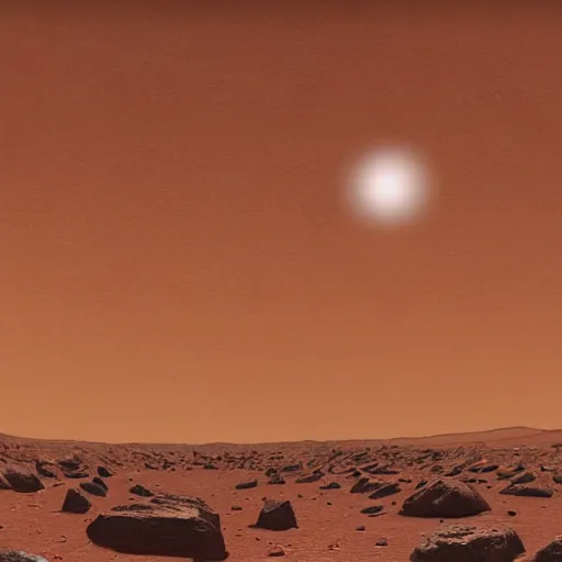 Prompt: a massive copper colored windowless train traveling in a mars like wasteland.