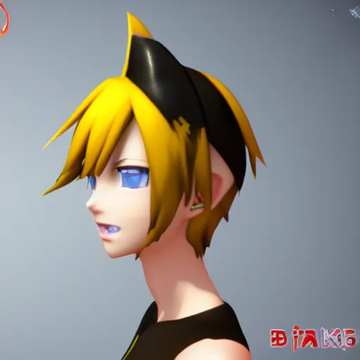 Prompt: Kagamine Rin high detailed 3d render, unreal engine 5, 8k