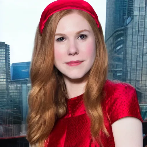 Prompt: Erin Moriarty as Scarlet Witch