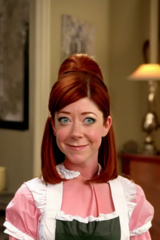 Prompt: alyson hannigan as maid