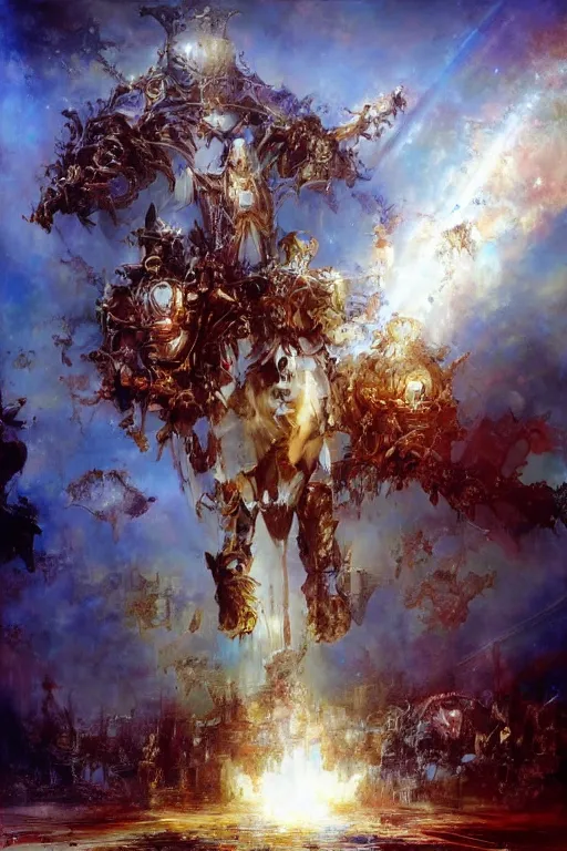 Image similar to the emperor of mankind is the light and the way, and all his actions are for the benefit of mankind, which is his people., by ryohei hase, by john berkey, by jakub rozalski, by john martin