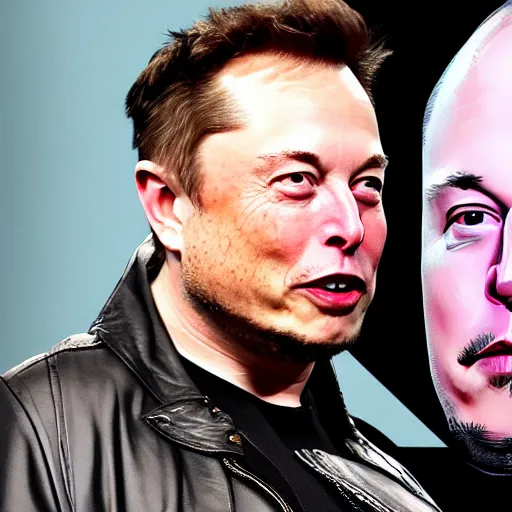 Prompt: Elon Musk in A biker gang very detail4K quality super realistic