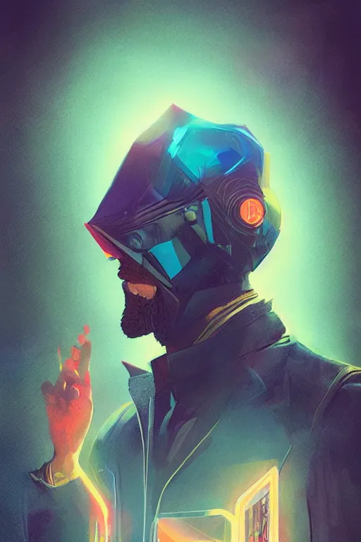 Prompt: full body dr strange, blade runner 2 0 4 9, scorched earth, cassette futurism, modular synthesizer helmet, the grand budapest hotel, glow, digital art, artstation, pop art, by hsiao - ron cheng