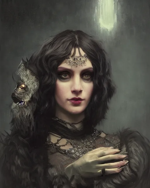 Prompt: a portrait of black furry shadow nightmare monster in a background of deep shadows, illustration, dramatic lighting, soft details, painting oil on canvas, art nouveau, octane render, HDR, 4k, 8k, HD, by Edmund Blair Leighton, Brom, Charlie Bowater, trending on artstation, Tom Bagshaw, faces by otto Schmidt