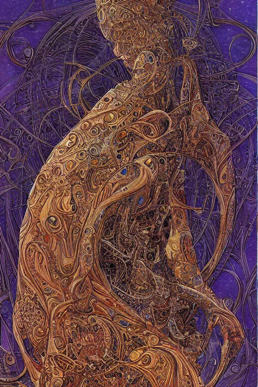 Prompt: the ego separates, detailed, intricate, ornate, 4k, by Moebius, oli on painting