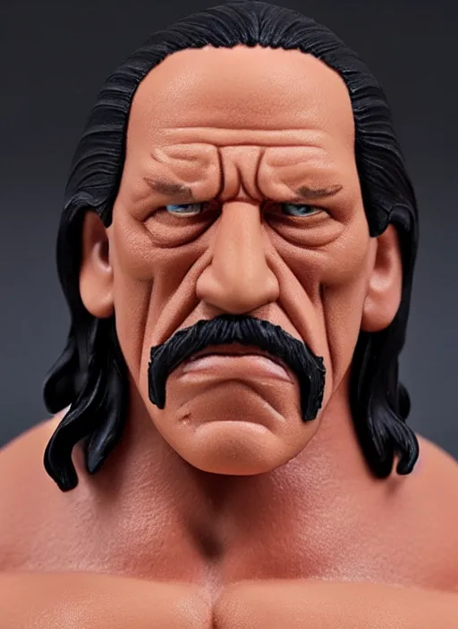 Image similar to danny trejo, an nendoroid of danny trejo figurine, realistic face, detailed product photo