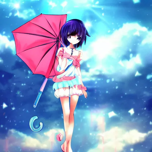 Image similar to Anime girl with magical umbrella mobile wallpaper