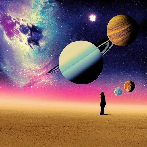 Image similar to Liminal space in outer space, indie album cover art