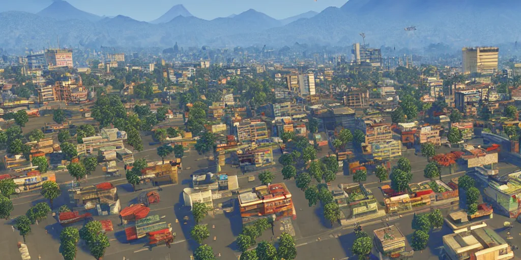 Prompt: guatemala city if it was a game like grand theft auto v