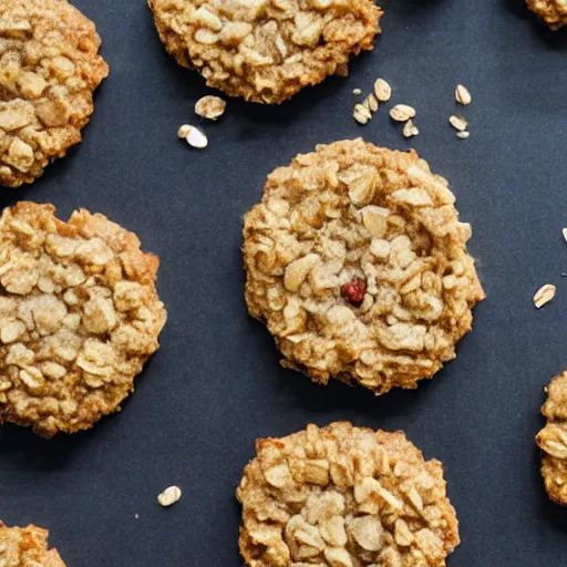 Prompt: intact apple made out of oatmeal cookies