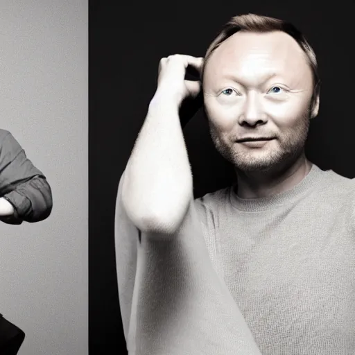 Image similar to Limmy as a fashion model