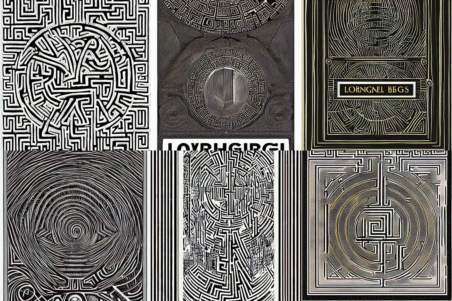 Prompt: labyrinth design, Jorge Luis Borges book cover