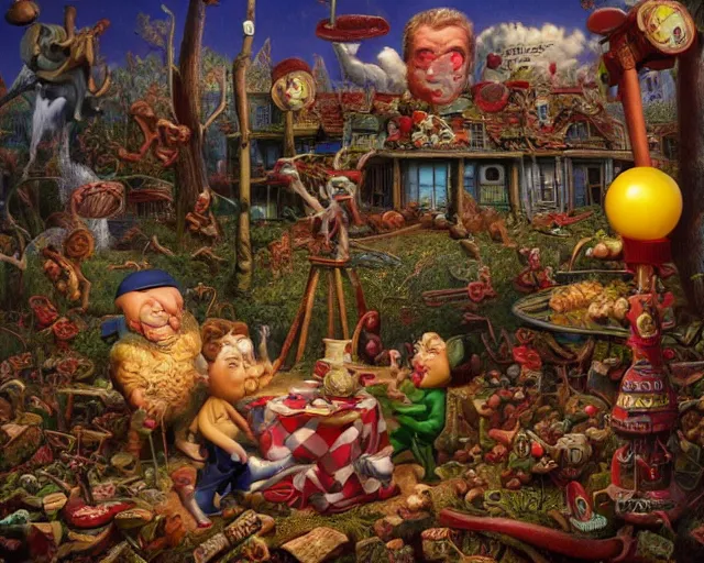 Image similar to robert williams todd schorr mark ryden highly detailed 3 - d environment octane render