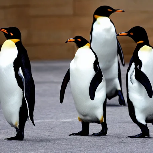 Prompt: penguins dressed as ninjas