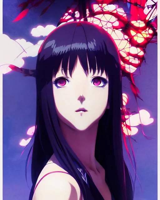 Image similar to An anime goddess of shadows || VERY VERY ANIME!!!, fine-face, Audrey Plaza, realistic shaded perfect face, fine details. Anime. realistic shaded lighting poster by Ilya Kuvshinov katsuhiro otomo ghost-in-the-shell, magali villeneuve, artgerm, Jeremy Lipkin and Michael Garmash and Rob Rey