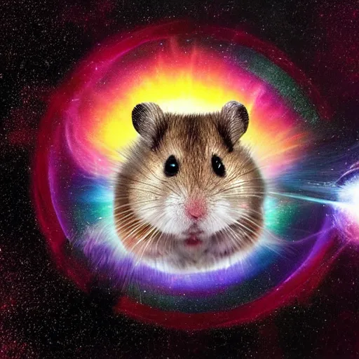 Image similar to the secret of the universe is a hamster, conceptual art, dreamcore