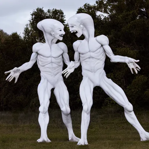 Image similar to actual photography of tall whites aliens, award winning, high def,