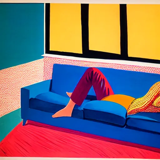 Image similar to Couch Surfing by David Hockney, Andy Shaw, Edward Hopper, 1968, exhibition catalog