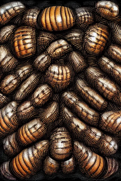 Image similar to armadillidium, symmetrical, highly detailed, digital art, sharp focus, trending on art station, anime art style