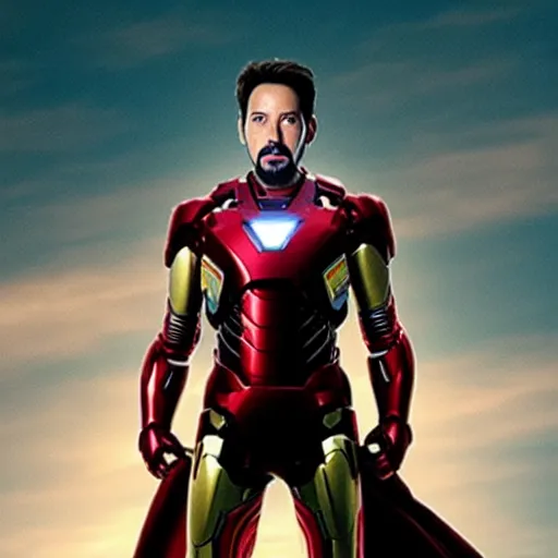 Image similar to keanu reeves as iron man in endgame