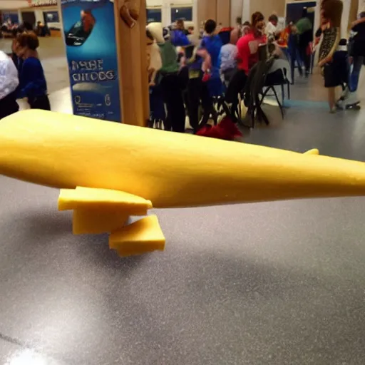 Image similar to a plane made out of cheese,