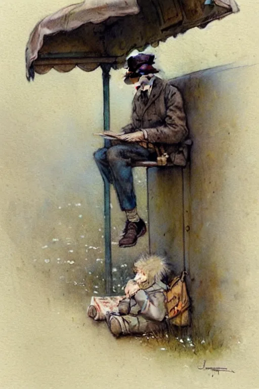 Image similar to (((((1950s bus stop . muted colors.))))) by Jean-Baptiste Monge !!!!!!!!!!!!!!!!!!!!!!!!!!!